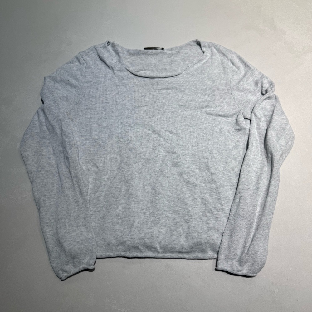 Brandy Melville Cutneck Light Gray Long Sleeve Top